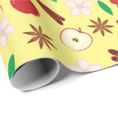 Fall Zimt, Apple, Blume, Star Anise Nahtlos Geschenkpapier (Rolleneckpunkt)