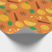 Fall Zimt und Orangen Nahtloser Erntedank Geschenkpapier (Ecke)
