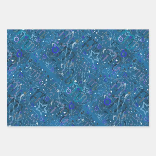 Fall Zodiac Trio Virgo, Libra, Skorpio Geschenkpapier Set (Vorderseite 3)