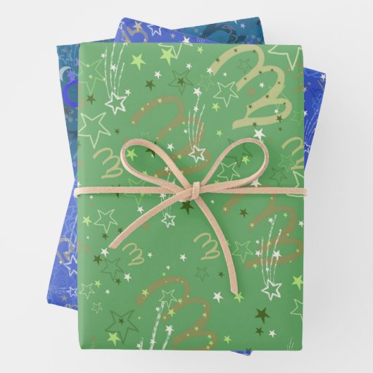 Fall Zodiac Trio Virgo, Libra, Skorpio Geschenkpapier Set (Beispiel)