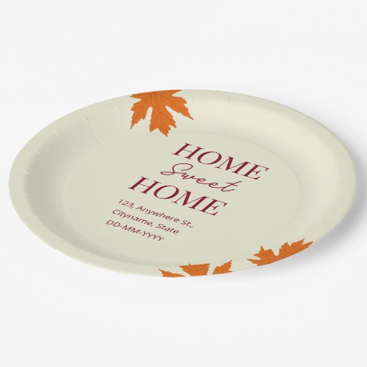 Fall Zuhause Sweet Zuhause Open House Pappteller (Schrägansicht)