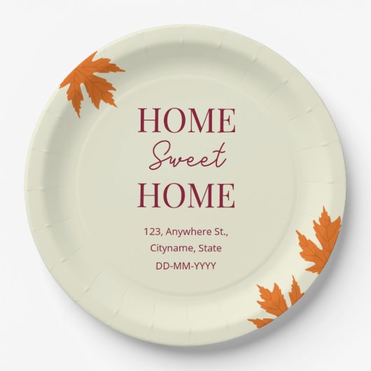 Fall Zuhause Sweet Zuhause Open House Pappteller (Vorderseite)