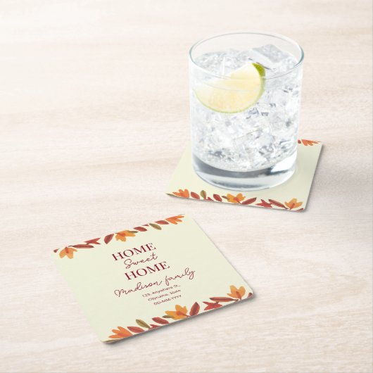 Fall Zuhause Sweet Zuhause Open House Rechteckiger Pappuntersetzer (Vor Ort)