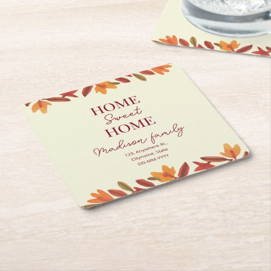 Fall Zuhause Sweet Zuhause Open House Rechteckiger Pappuntersetzer (angewinkelt)