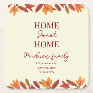 Fall Zuhause Sweet Zuhause Open House Rechteckiger Pappuntersetzer