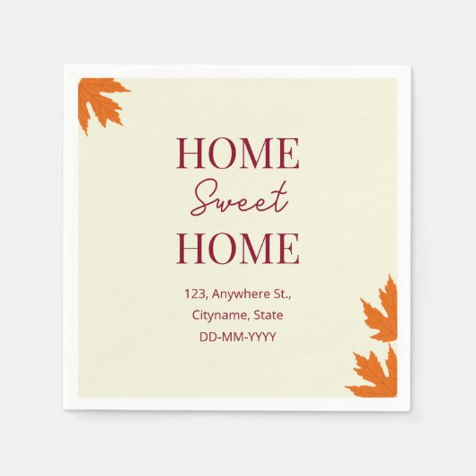 Fall Zuhause Sweet Zuhause Open House Serviette (Vorderseite)