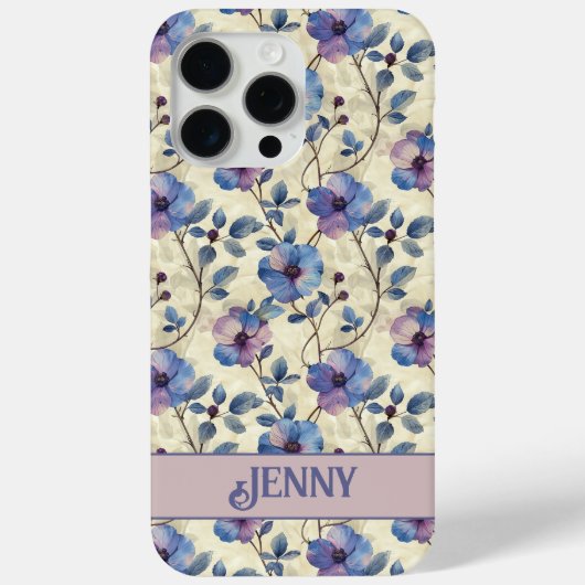 Fallabdeckung für blaue und rosa florale iPhone Case-Mate iPhone Hülle (Rückseite)