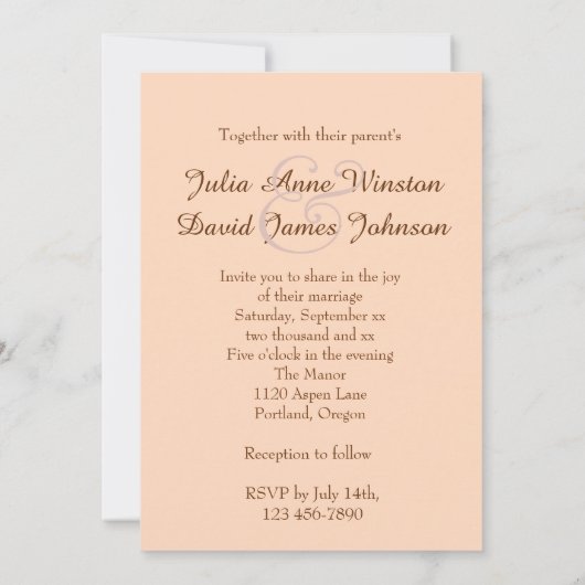 Fallaspen Bäume gewöhnliche Hochzeitseinladung Einladung (Rückseite)