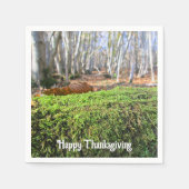 Fallbaum im Herbstmoos - Individueller Erntedank Serviette (Vorderseite)