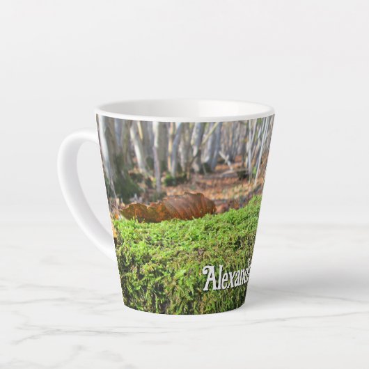 Fallbaum im Herbstmoos - Klein Personalisiert Milchtasse (Linke Ecke)