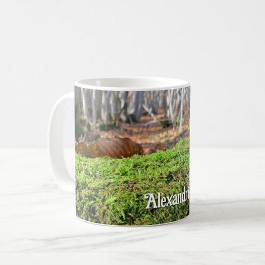 Fallbaum im Herbstmoos - Personalisiert Kaffeetasse (Vorderseite Links)