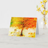 Fallbaum und Fahrrad Karte (Gelbe Blume)