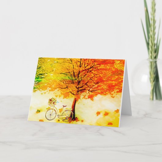 Fallbaum und Fahrrad Karte (Vorderseite)