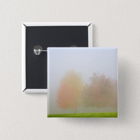 Fallbäume eingehüllt in Nebel Button (Vorne & Hinten)