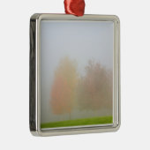 Fallbäume eingehüllt in Nebel Silbernes Ornament (Rechts)