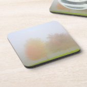 Fallbäume eingehüllt in Nebel Untersetzer (Linke Seite)