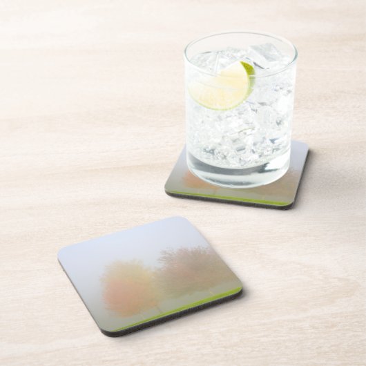 Fallbäume eingehüllt in Nebel Untersetzer (Rechte Seite)