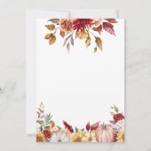 Falldiagramm für Blume Pumpkins Tischkarten Einladung (Rückseite)