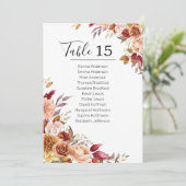 Falldiagramm für Blume Pumpkins Tischkarten Einladung (Stehend Vorderseite)