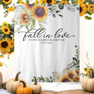 Falle in Liebe Sonnenblumen Brautparty Hintergrund Wandteppich