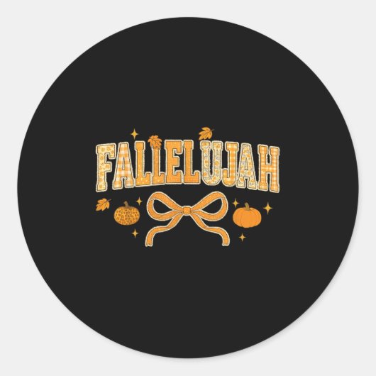 Fallelujah Fall Autumn Leaves Womens Cute Distress Runder Aufkleber (Vorderseite)