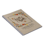 Fallen-Ahornblätterrahmen geben dank Text-Design Notizblock (Rechte Seite)