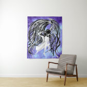 Fallen Angel blauer Monochrom Wandteppich (Beispiel)