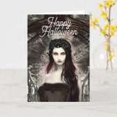 Fallen Angel | Dark Art Halloween Karte (Gelbe Blume)