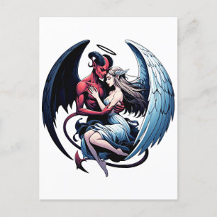 Fallen Angel Demon Angel Frau Fantasy Dark Art Postkarte
