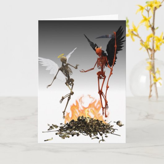 Fallen Angel Demon Devil Halloween Karte (Gelbe Blume)