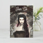 Fallen Angel | Dunkle Kunst | HALLOWEEN-PARTY Einladung (Stehend Vorderseite)