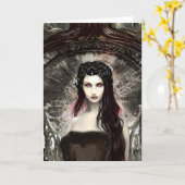 Fallen Angel | Dunkle Kunst Karte (Gelbe Blume)