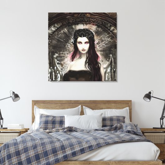 Fallen Angel | Dunkle Kunst Leinwanddruck (Insitu (Schlafzimmer))