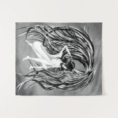 Fallen Angel grau monochrom Wandteppich (Vorderseite (Horizontal))