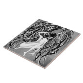 Fallen Angel Gray Monochrome Fliese (Seite)