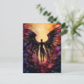 Fallen angel - zeitgenössisches Gemälde Postkarte (Stehend Vorderseite)