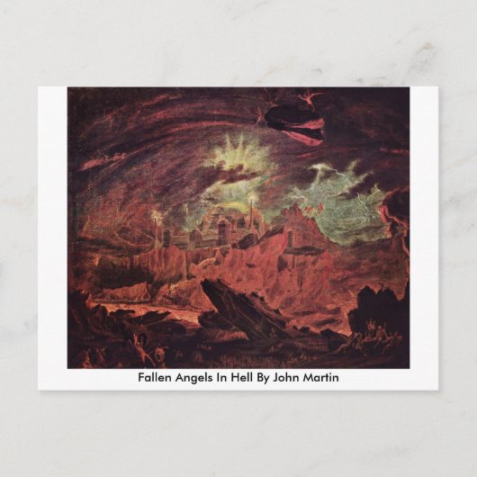 Fallen Angels in Hell von John Martin Postkarte (Vorderseite)