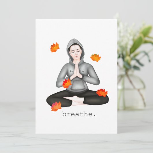 fallen. Atmen Dankeskarte (Stehend Vorderseite)