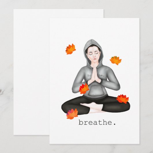 fallen. Atmen Dankeskarte (Vorne/Hinten)