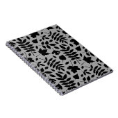 Fallen Blätter Big Pattern Black auf Grau Notizblock (Rechte Seite)