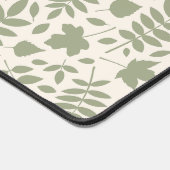 Fallen Blätter Große Muster grün auf Creme Schreibtischunterlage (Ecke)