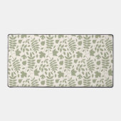 Fallen Blätter Große Muster grün auf Creme Schreibtischunterlage (Vorderseite)