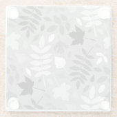 Fallen Blätter Lg Muster Monochrome auf Grau Glasuntersetzer (Rückseite)