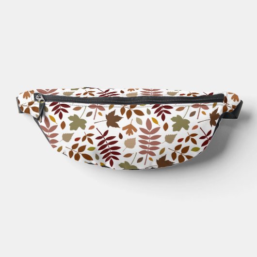 Fallen Blätter Muster Herbstfarben auf Weiß Bauchtasche (Ablage )