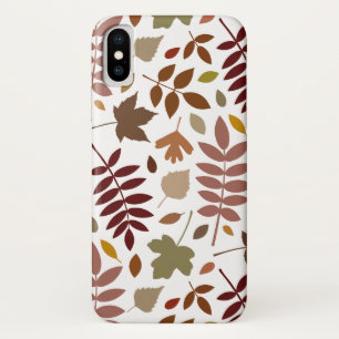 Fallen Blätter Muster Herbstfarben auf Weiß Case-Mate iPhone Hülle