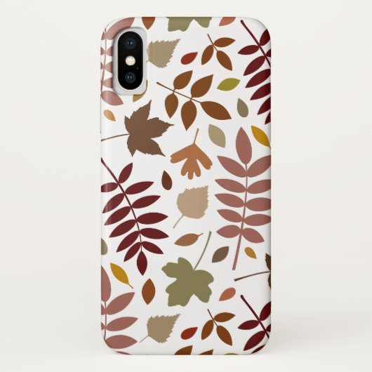 Fallen Blätter Muster Herbstfarben auf Weiß Case-Mate iPhone Hülle (Rückseite)