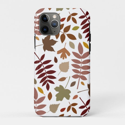 Fallen Blätter Muster Herbstfarben auf Weiß Case-Mate iPhone Hülle (Rückseite)