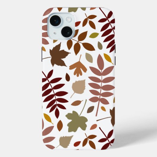 Fallen Blätter Muster Herbstfarben auf Weiß Case-Mate iPhone Hülle (Rückseite)
