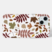 Fallen Blätter Muster Herbstfarben auf Weiß Case-Mate iPhone Hülle (Rückseite (Horizontal))