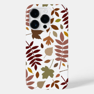 Fallen Blätter Muster Herbstfarben auf Weiß Case-Mate iPhone 14 Pro Hülle